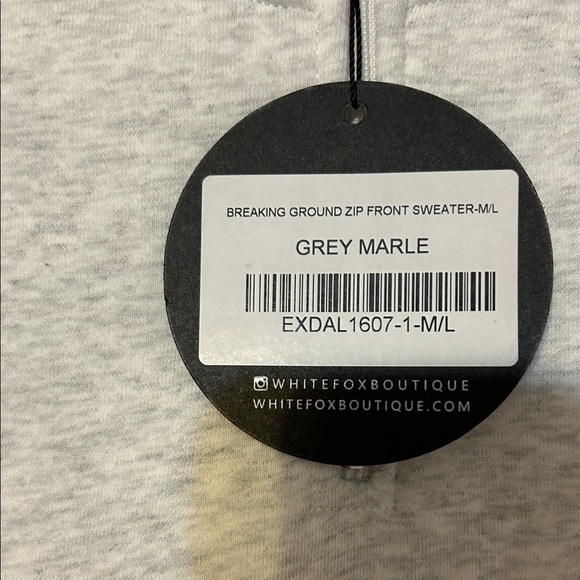 White Fox Boutique Gray, Red, Pink Half Zip Sweater NWT M/L - Picture 2 of 4